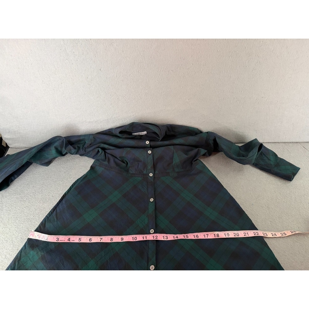 UNTUCKit Holly Shirt Dress Womens 4 Blue Green Tartan Dark Academia Heritage - Picture 12 of 16